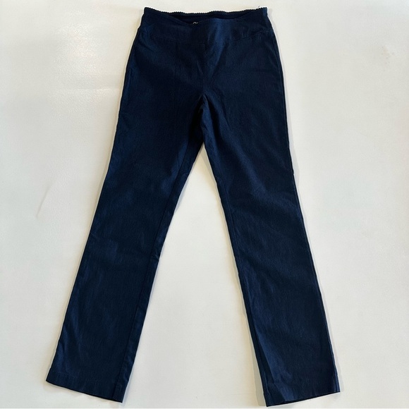 Euro Womens Sz 8 The Culture Pull On Scalloped Waist Straight Leg Pants Trousers - Picture 1 of 9